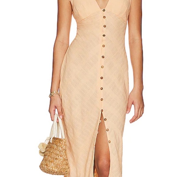 Handmade Peach Button Down Dress